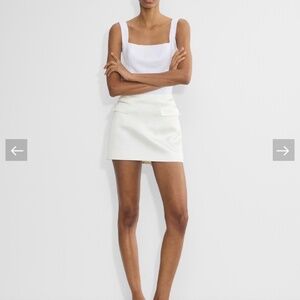 Babaton Satin Mini Skirt – Off-White / Cream – NWT